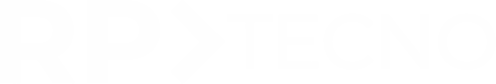 Logo RP Tecno em branco e fundo transparente
